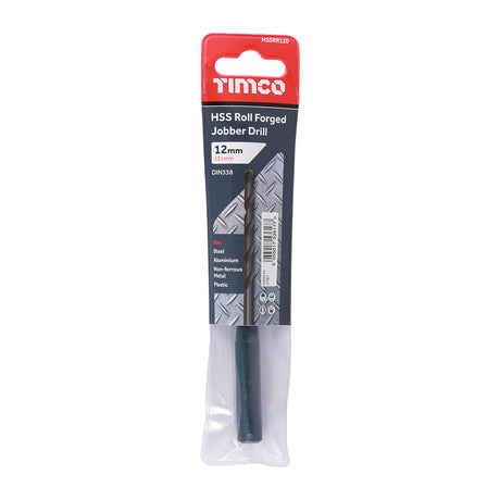 This is an image showing TIMCO Roll Forged Jobber Drills - HSS - 12.0mm - 5 Pieces Tube available from T.H Wiggans Ironmongery in Kendal, quick delivery at discounted prices.