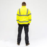 This is an image showing TIMCO Hi-Visibility Fleece Jacket - Yellow - Large - 1 Each Bag available from T.H Wiggans Ironmongery in Kendal, quick delivery at discounted prices.