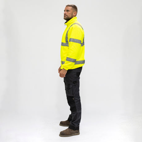 This is an image showing TIMCO Hi-Visibility Fleece Jacket - Yellow - Medium - 1 Each Bag available from T.H Wiggans Ironmongery in Kendal, quick delivery at discounted prices.