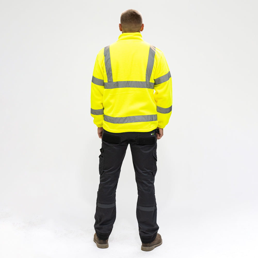 This is an image showing TIMCO Hi-Visibility Fleece Jacket - Yellow - XX Large - 1 Each Bag available from T.H Wiggans Ironmongery in Kendal, quick delivery at discounted prices.
