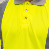 This is an image showing TIMCO Hi-Visibility Polo Shirt - Long Sleeve - Yellow - Small - 1 Each Bag available from T.H Wiggans Ironmongery in Kendal, quick delivery at discounted prices.