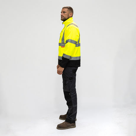 This is an image showing TIMCO Hi-Visibility Softshell Jacket - Yellow - X Large - 1 Each Bag available from T.H Wiggans Ironmongery in Kendal, quick delivery at discounted prices.