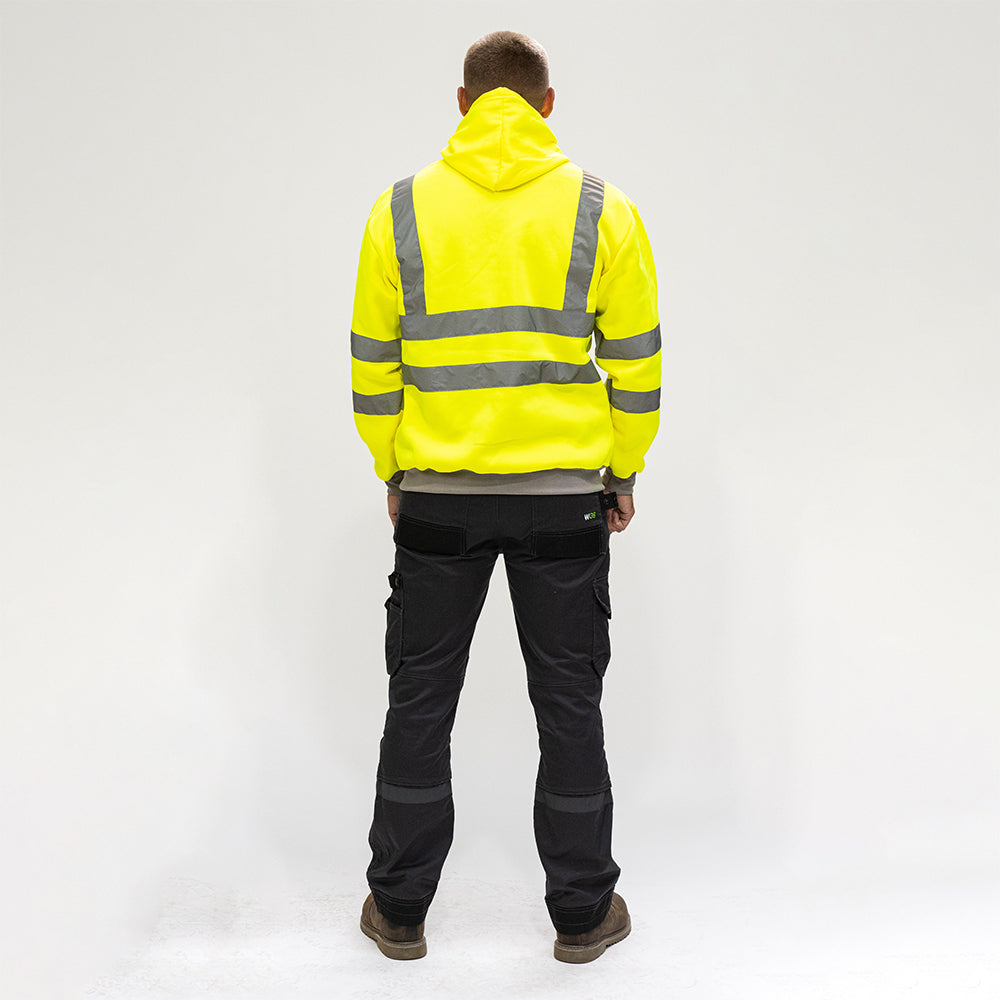 This is an image showing TIMCO Hi-Visibility Sweatshirt with Hood - Yellow - XXXX Large - 1 Each Bag available from T.H Wiggans Ironmongery in Kendal, quick delivery at discounted prices.