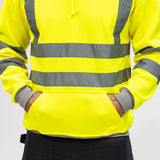 This is an image showing TIMCO Hi-Visibility Sweatshirt with Hood - Yellow - XXXX Large - 1 Each Bag available from T.H Wiggans Ironmongery in Kendal, quick delivery at discounted prices.