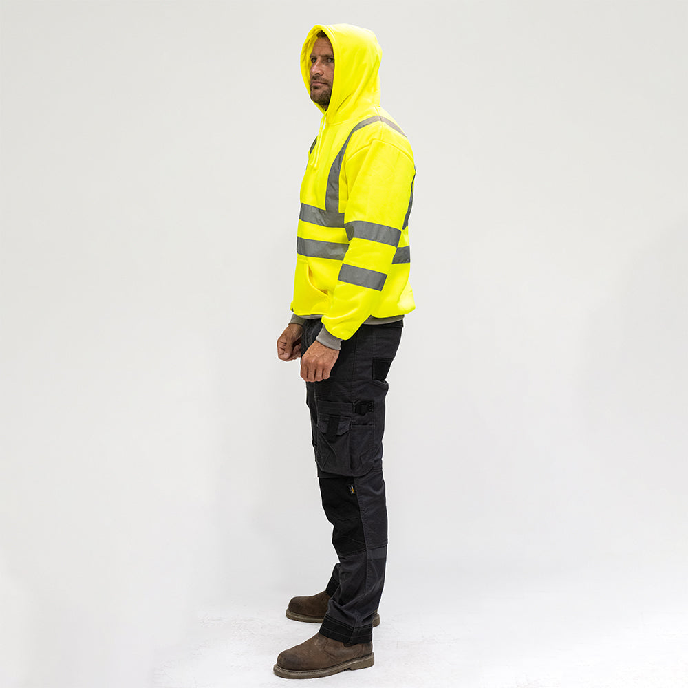 This is an image showing TIMCO Hi-Visibility Sweatshirt with Hood - Yellow - XX Large - 1 Each Bag available from T.H Wiggans Ironmongery in Kendal, quick delivery at discounted prices.