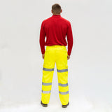 This is an image showing TIMCO Hi-Visibility Executive Trousers - Yellow - Large - 1 Each Bag available from T.H Wiggans Ironmongery in Kendal, quick delivery at discounted prices.