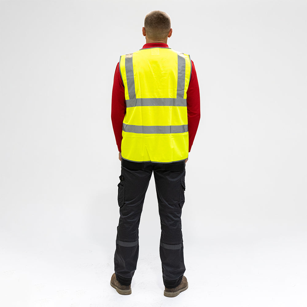 This is an image showing TIMCO Hi-Visibility Vest - Yellow - XX Large - 1 Each Bag available from T.H Wiggans Ironmongery in Kendal, quick delivery at discounted prices.