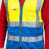 This is an image showing TIMCO Hi-Visibility Executive Vest - Yellow & Blue - XXX Large - 1 Each Bag available from T.H Wiggans Ironmongery in Kendal, quick delivery at discounted prices.