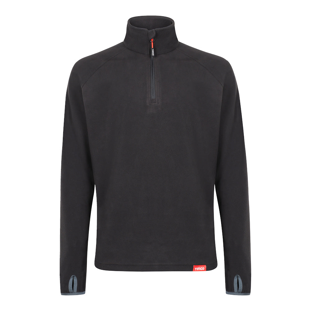 This is an image showing TIMCO Half Zip Overhead Fleece -Black - X Large - 1 Each Bag available from T.H Wiggans Ironmongery in Kendal, quick delivery at discounted prices.
