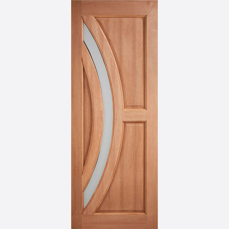 This is an image showing LPD - Harrow Frosted Glazed Hardwood M&T Doors 762 x 1981 available from T.H Wiggans Ironmongery in Kendal, quick delivery at discounted prices.