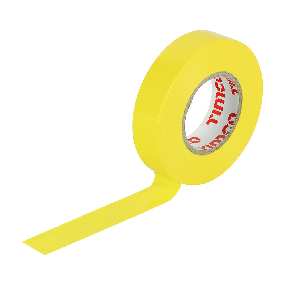 This is an image showing TIMCO PVC Insulation Tape - Yellow - 25m x 18mm - 10 Pieces Roll Pack available from T.H Wiggans Ironmongery in Kendal, quick delivery at discounted prices.