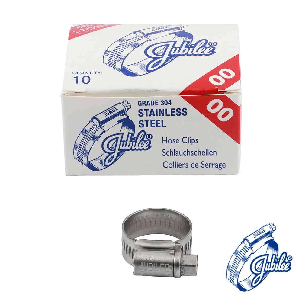 This is an image showing TIMCO Jubilee Clip Stainless Steel - 00SS - 13 - 20mm - 10 Pieces Box available from T.H Wiggans Ironmongery in Kendal, quick delivery at discounted prices.