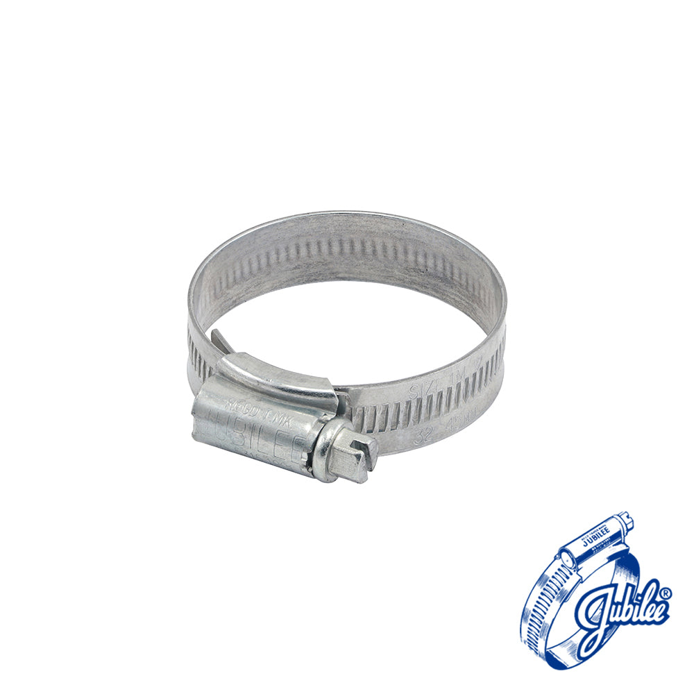 This is an image showing TIMCO Jubilee Clip Mild Steel - 1MMS - 32 - 45mm - 10 Pieces Box available from T.H Wiggans Ironmongery in Kendal, quick delivery at discounted prices.