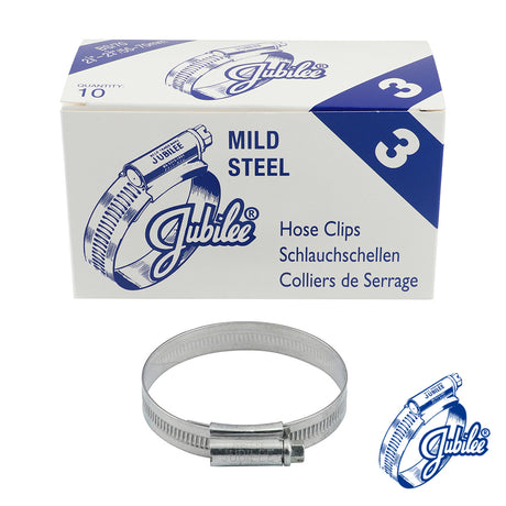 This is an image showing TIMCO Jubilee Clip Mild Steel - 3MS - 55 - 70mm - 10 Pieces Box available from T.H Wiggans Ironmongery in Kendal, quick delivery at discounted prices.