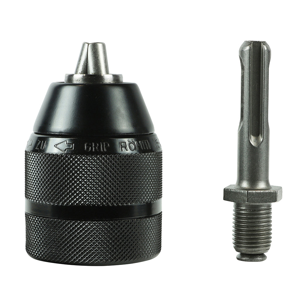 This is an image showing TIMCO 1/2" Keyless Chuck & SDS Plus Adaptor Set - 1/2" - 1 Each Blister Pack available from T.H Wiggans Ironmongery in Kendal, quick delivery at discounted prices.