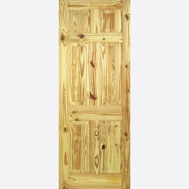 This is an image showing LPD - 6P Knotty Pine Doors 610 x 1981 available from T.H Wiggans Ironmongery in Kendal, quick delivery at discounted prices.
