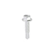 This is an image showing TIMCO Metal Construction Light Section Screws - Hex - Self-Drilling - Exterior - Silver Organic - 5.5 x 25 - 100 Pieces Box available from T.H Wiggans Ironmongery in Kendal, quick delivery at discounted prices.