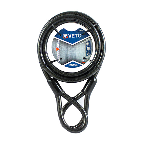 This is an image showing TIMCO Looped Security Cable - 15mm x 3m - 1 Each Backing Card available from T.H Wiggans Ironmongery in Kendal, quick delivery at discounted prices.