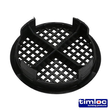 This is an image showing TIMCO Timloc Push-in Soffit Vent - Black - 1141 - 70mm - 10 Pieces Bag available from T.H Wiggans Ironmongery in Kendal, quick delivery at discounted prices.