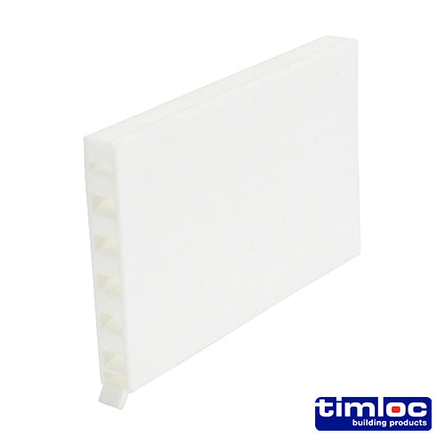 This is an image showing TIMCO Timloc Cavity Wall Weep Vent - White - 1143WH - 65 x 10 x 100 - 50 Pieces Box available from T.H Wiggans Ironmongery in Kendal, quick delivery at discounted prices.