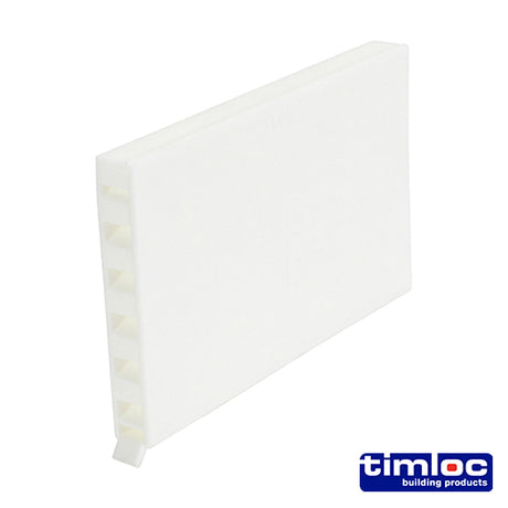 This is an image showing TIMCO Timloc Cavity Wall Weep Vent - White - 1143WH - 65 x 10 x 100 - 50 Pieces Box available from T.H Wiggans Ironmongery in Kendal, quick delivery at discounted prices.