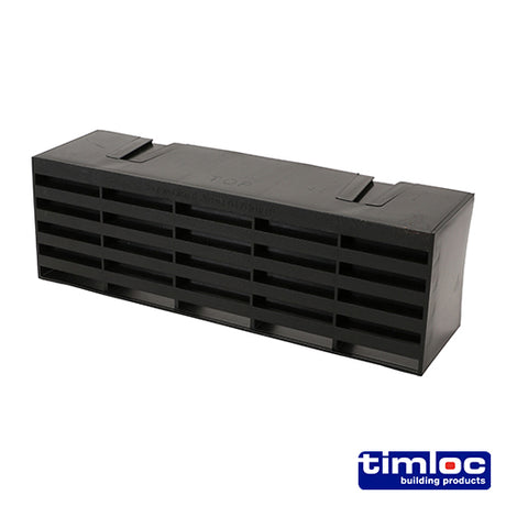 This is an image showing TIMCO Timloc Airbrick - Plastic - Black - 1201ABBL - 215 x 69 x 60 - 20 Pieces Box available from T.H Wiggans Ironmongery in Kendal, quick delivery at discounted prices.