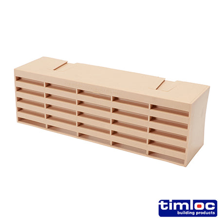 This is an image showing TIMCO Timloc Airbrick - Plastic - Buff - 1201ABBU - 215 x 69 x 60 - 20 Pieces Box available from T.H Wiggans Ironmongery in Kendal, quick delivery at discounted prices.