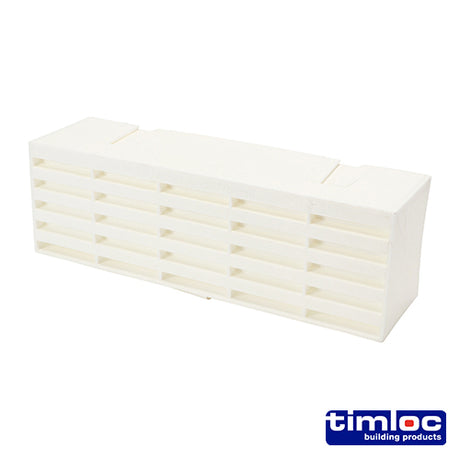 This is an image showing TIMCO Timloc Airbrick - Plastic - White - 1201ABWH - 215 x 69 x 60 - 20 Pieces Box available from T.H Wiggans Ironmongery in Kendal, quick delivery at discounted prices.