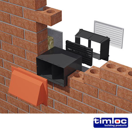 This is an image showing TIMCO Timloc Through-Wall Cavity Sleeve for One Airbrick - 1202/1 - 229 x 76 - 1 Each Unit available from T.H Wiggans Ironmongery in Kendal, quick delivery at discounted prices.