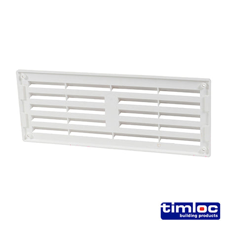 This is an image showing TIMCO Timloc Internal Plastic Louvre Grille Vent - White - 1207W - 260 x 194 - 1 Each Bag available from T.H Wiggans Ironmongery in Kendal, quick delivery at discounted prices.