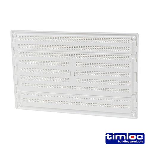 This is an image showing TIMCO Timloc Internal Plastic Hit and Miss Louvre Grille Vent - White - 1209W - 260 x 170 - 1 Each Bag available from T.H Wiggans Ironmongery in Kendal, quick delivery at discounted prices.