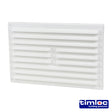This is an image showing TIMCO Timloc Internal Plastic Louvre Grille Vent with Flyscreen - White - 1211WF - 260 x 170 - 1 Each Bag available from T.H Wiggans Ironmongery in Kendal, quick delivery at discounted prices.