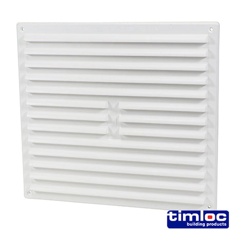This is an image showing TIMCO Timloc Internal Plastic Louvre Grille Vent - White - 1212W - 260 x 235 - 1 Each Bag available from T.H Wiggans Ironmongery in Kendal, quick delivery at discounted prices.