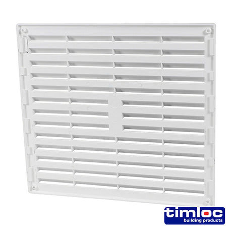 This is an image showing TIMCO Timloc Internal Plastic Louvre Grille Vent - White - 1212W - 260 x 235 - 1 Each Bag available from T.H Wiggans Ironmongery in Kendal, quick delivery at discounted prices.