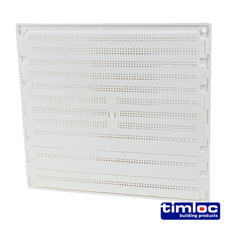 This is an image showing TIMCO Timloc Internal Plastic Hit and Miss Louvre Mini Grille Vent - White - 1219W - 166 x 85 - 1 Each Bag available from T.H Wiggans Ironmongery in Kendal, quick delivery at discounted prices.