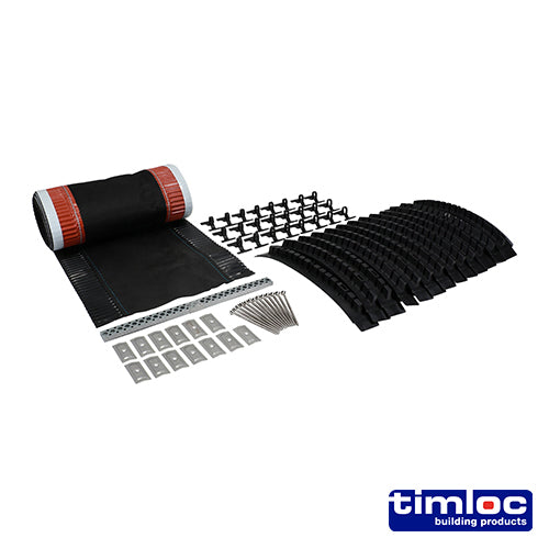 This is an image showing TIMCO Timloc Roll Out Dry Fix Ridge Kit - Black - 54700 - 6m - 1 Each Box available from T.H Wiggans Ironmongery in Kendal, quick delivery at discounted prices.