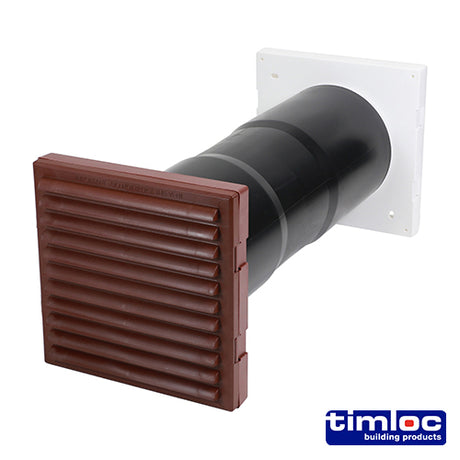 This is an image showing TIMCO Timloc Aero Core Through-Wall Vent Set with Baffle - Brown - ACV7BR - 127 x 350 - 1 Each Bag available from T.H Wiggans Ironmongery in Kendal, quick delivery at discounted prices.