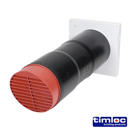 This is an image showing TIMCO Timloc Aero Core Through-Wall Vent High Rise and Baffle - Terracotta - ACV7HRTE - 127 x 350 - 1 Each Bag available from T.H Wiggans Ironmongery in Kendal, quick delivery at discounted prices.