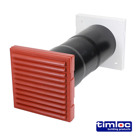 This is an image showing TIMCO Timloc Aero Core Through-Wall Vent Set with Baffle - Terracotta - ACV7TE - 127 x 350 - 1 Each Bag available from T.H Wiggans Ironmongery in Kendal, quick delivery at discounted prices.