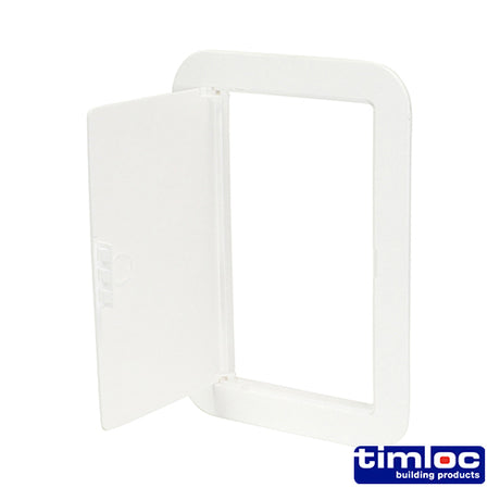 This is an image showing TIMCO Timloc Access Panel - Plastic - Hinged - White - AP150 - 155 x 235 - 1 Each Bag available from T.H Wiggans Ironmongery in Kendal, quick delivery at discounted prices.