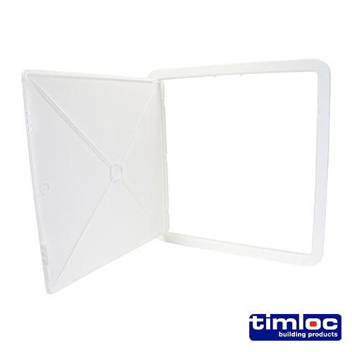 This is an image showing TIMCO Timloc Access Panel - Plastic - White - AP450 - 470 x 470 - 1 Each Bag available from T.H Wiggans Ironmongery in Kendal, quick delivery at discounted prices.