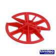 This is an image showing TIMCO Insulation Retaining Discs - Red - 80mm Dia - 250 Pieces Bag available from T.H Wiggans Ironmongery in Kendal, quick delivery at discounted prices.