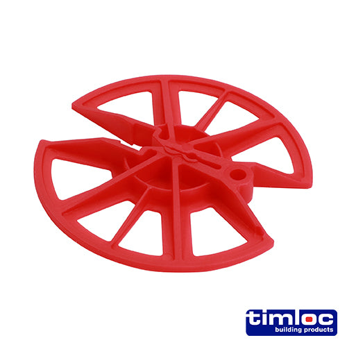 This is an image showing TIMCO Insulation Retaining Discs - Red - 80mm Dia - 250 Pieces Bag available from T.H Wiggans Ironmongery in Kendal, quick delivery at discounted prices.