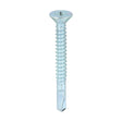 This is an image showing TIMCO Metal Construction Timber to Light Section Screws - Countersunk - Wing-Tip - Self-Drilling - Zinc - 5.5 x 50 - 200 Pieces Box available from T.H Wiggans Ironmongery in Kendal, quick delivery at discounted prices.