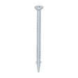 This is an image showing TIMCO Metal Construction Timber to Light Section Screws - Countersunk - Wing-Tip - Self-Drilling - Exterior - Silver Organic - 5.5 x 85 - 100 Pieces Box available from T.H Wiggans Ironmongery in Kendal, quick delivery at discounted prices.