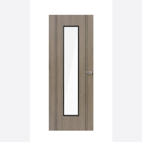 This is an image showing LPD - Monaco Laminate Glazed Light Grey Laminate Doors 686 x 1981 available from T.H Wiggans Ironmongery in Kendal, quick delivery at discounted prices.