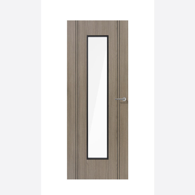 This is an image showing LPD - Monaco Laminate Glazed Light Grey Laminate Doors 762 x 1981 available from T.H Wiggans Ironmongery in Kendal, quick delivery at discounted prices.