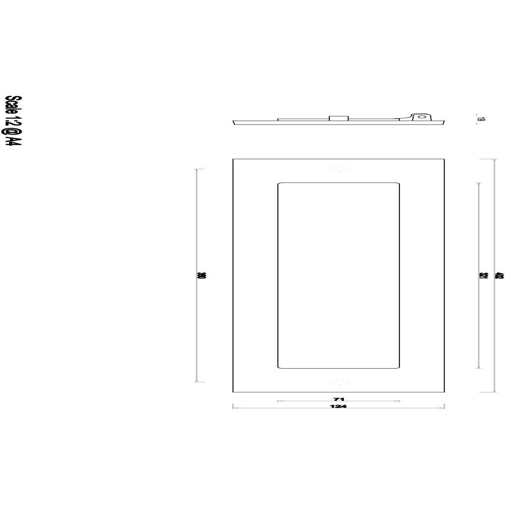 This image is a line drwaing of a Carlisle Brass - Plain Letter Plate 405 x 125mm - Polished Chrome available to order from Trade Door Handles in Kendal