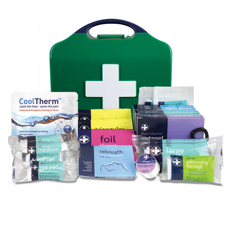 This is an image showing TIMCO Workplace First Aid Kit - British Standard Compliant - Small - 1 Each Case available from T.H Wiggans Ironmongery in Kendal, quick delivery at discounted prices.