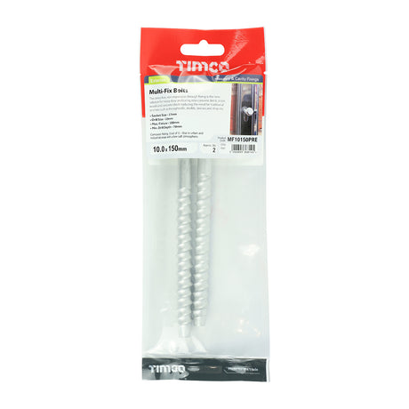 This is an image showing TIMCO Masonry Bolts - Hex - Exterior - Silver - 10.0 x 150 - 2 Pieces TIMpac available from T.H Wiggans Ironmongery in Kendal, quick delivery at discounted prices.